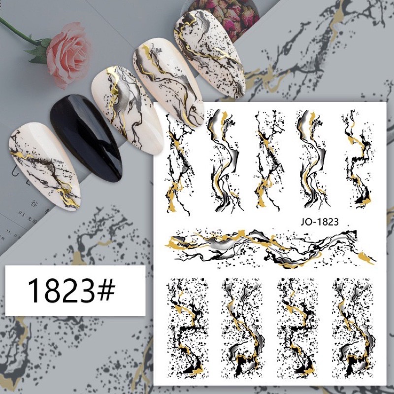 STIKER KUKU MOTIF MARBLE / NAIL STICKER MARBLE ABSTRACT NAILART DEKORASI KUKU