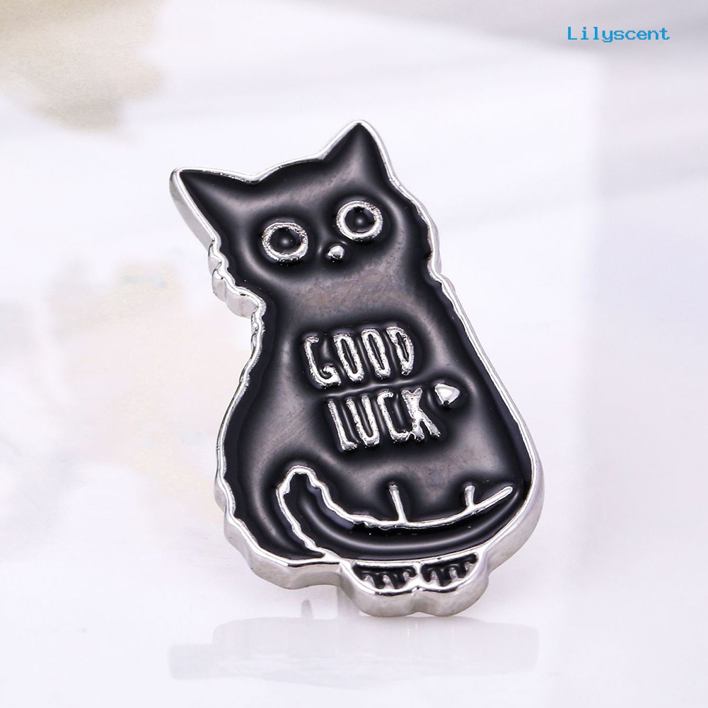 [LS] Good Luck Kartun Kucing Bentuk Bros Pin Kemeja Jaket Kerah Breastpin