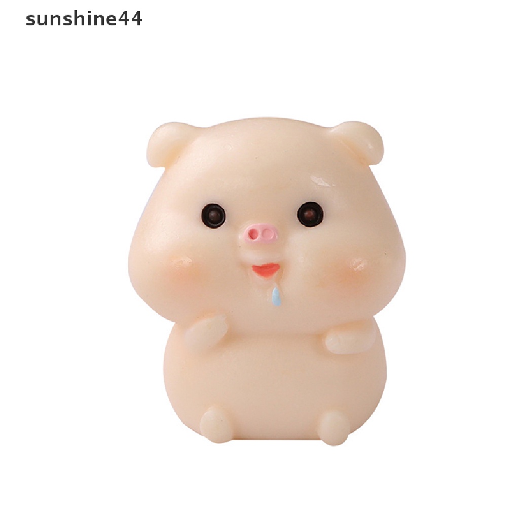 Sunshine 1Pc Kartun Babi Mikro Lanskap Resin Kerajinan Diy Aksesoris Berkebun Rumah.