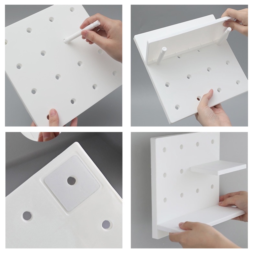 SEVENTEEN PEG BOARD RAK PAJANGAN DINDING TEMPEL MULTIFUNGSI RAK TEMPEL PEGBOARD LUBANG SERBAGUNA RAK DAPUR KAMAR MANDI GANTUNGAN TEMPEL DINDING RACK STORAGE