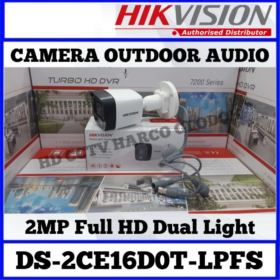 Kamera CCTV Hikvision 2MP Built in Mic Outdoor 2CE16D0T-LPFS