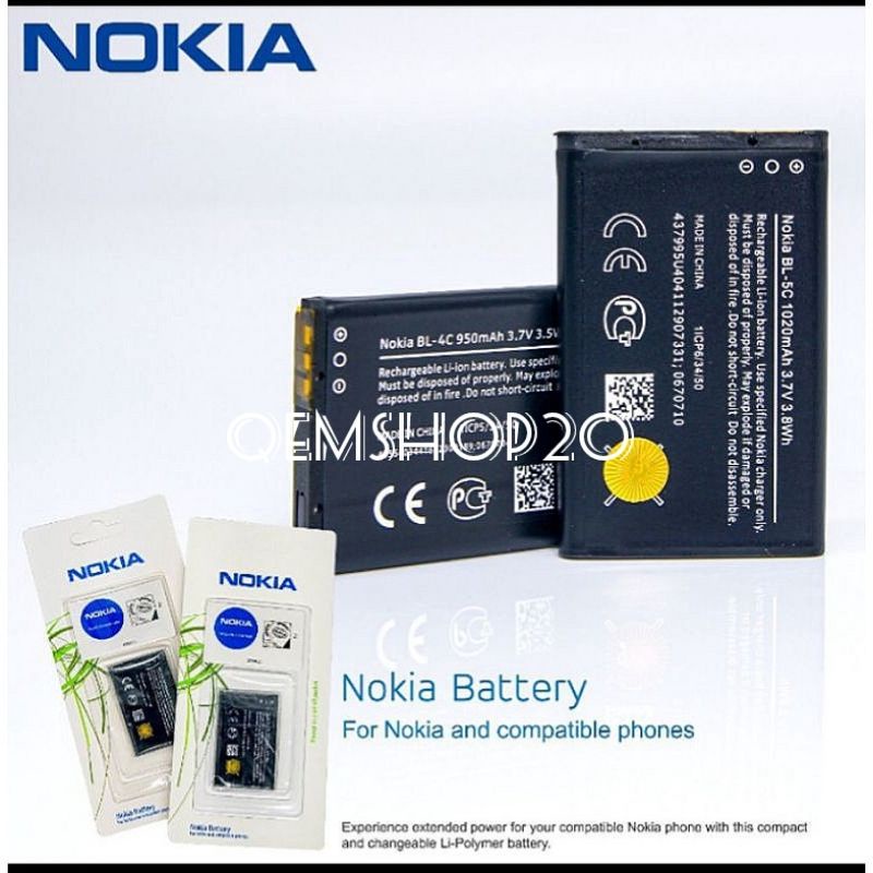 BATERAI BATERAI NOKIA  BL5C BL4C ORIGINAL 100%