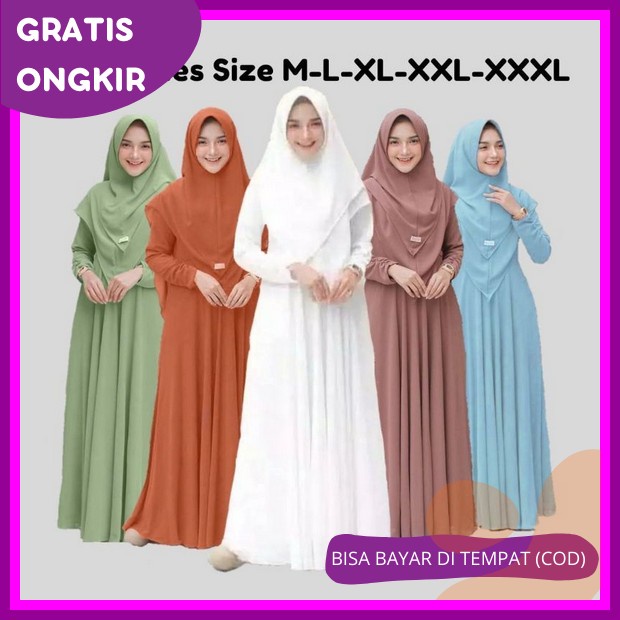 Aretha Terbaru Amenna Gamis Ceruty Babydoll M L Xl Kondangan Jumbo Baju Gamis Wanita Terbaru 2023 / 