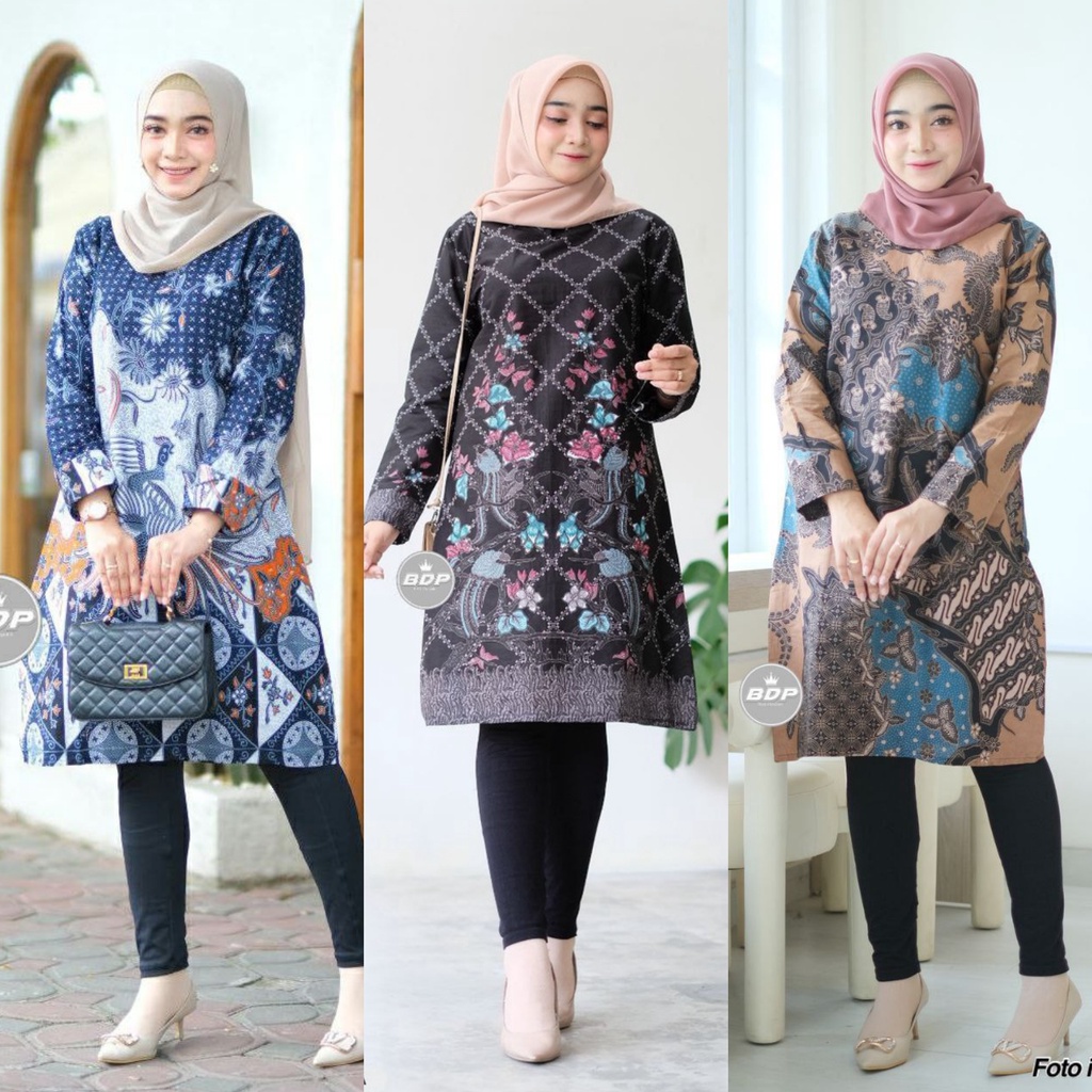 Baju Batik Wanita Modern Tunik Batik Wanita Atasan Batik Kerja Kantor Wanita