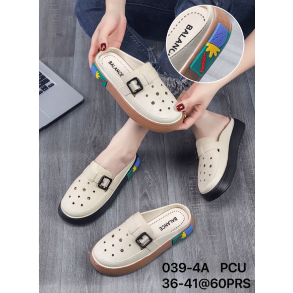 SEPATU SANDAL SLIP ON WANITA JELLY IMPORT GESPER BALANCE VIRAL POLOS 039