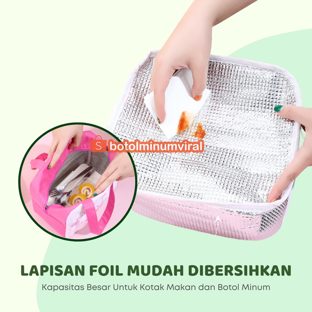 Tas Bekal Makan Anak Karakter Besar Tahan Panas Dingin Lapisan Foil