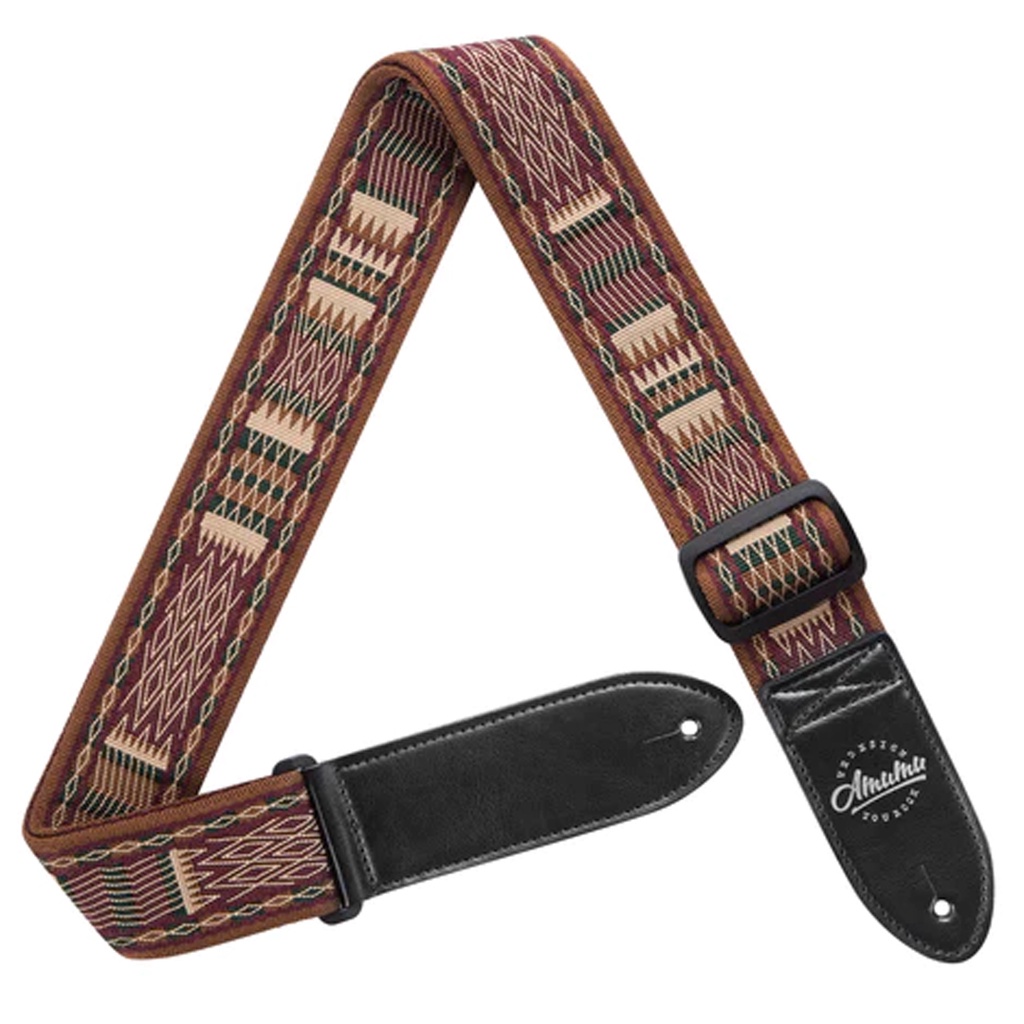 Amumu CO32J Strap Gitar motif Brown Diamond Grill Retro Chevron Woven