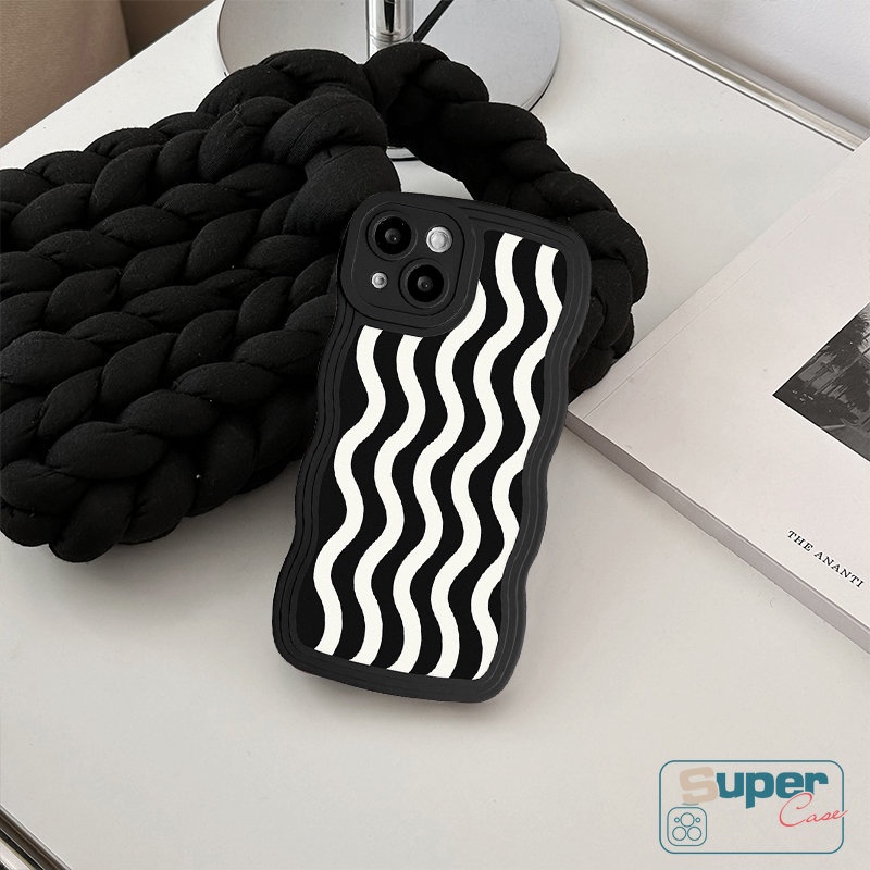 Case Oppo A95 A17 A57 A5s A17K A16 A16s A12 A15 A54 A96 A78 A55 A76 A77 A3s A5 A9 A74 A7 A16K A1k A77s A53 A52 A92 Reno 8T 8f 7Z 6art Pola Gelombang Air Wavy Edge Sarung Soft Case