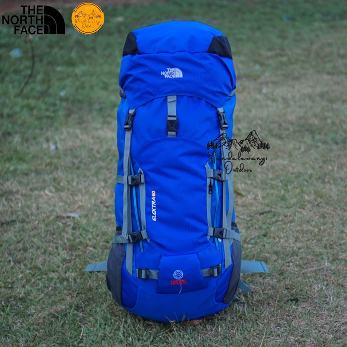 termurah dan terpercaya TAS CARRIER RANSEL TAS GUNUNG 60L TAS CAMPING PENDAKI FREE COVERBAG - Biru, 