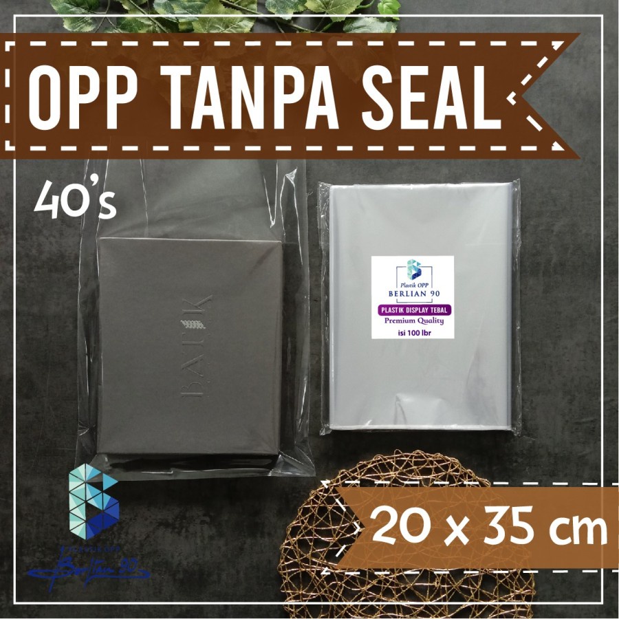 Plastik Opp Tanpa Lem 20x35 Cm 40s Micron Plastik Opp Kaca Tebal 20 x 35 / Plastik Kemasan Souvenir 
