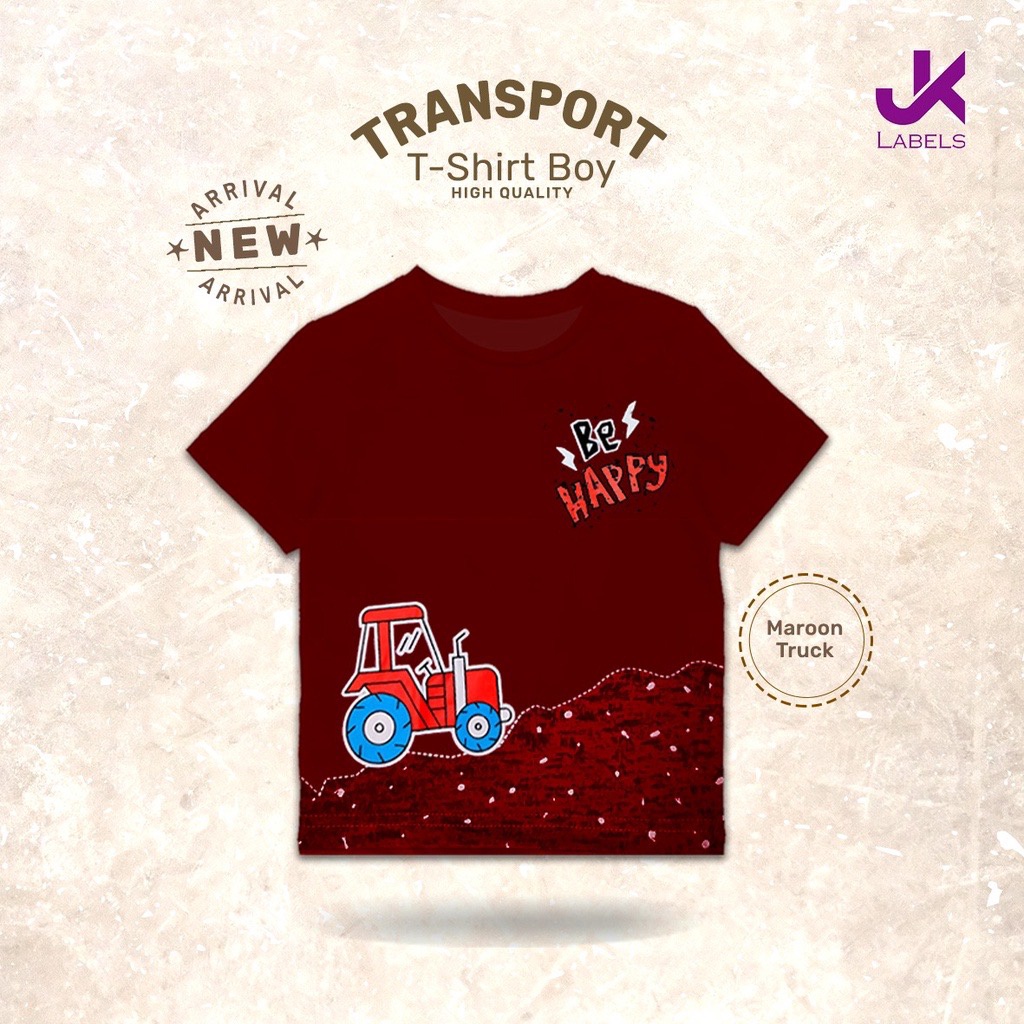 JK Tshirt Transport Edition 1-8 Tahun - Kaos Anak Laki-Laki/Atasan Anak