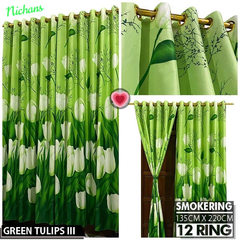 GORDEN SMOKRING MOTIF BUNGA TULIP / GORDEN SMOKRING MURAH / HORDENG MURAH / GORDEN MOTIF TULIP CANTI