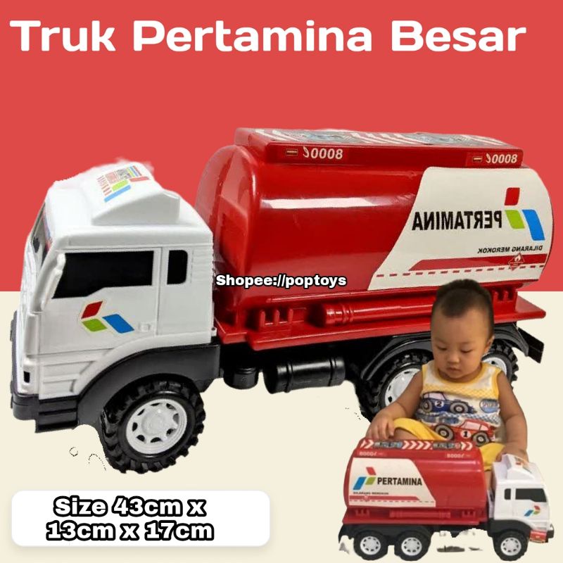 MAINAN TRUK PERTAMINA BESAR / MAINAN TRUK TANKI OIL /MOBIL MOBILAN ANAK