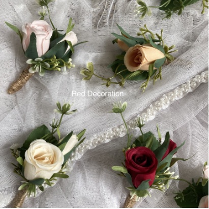 Wedding korsase Bunga Pin Jas Pengantin Pernikahan Mawar Artificial