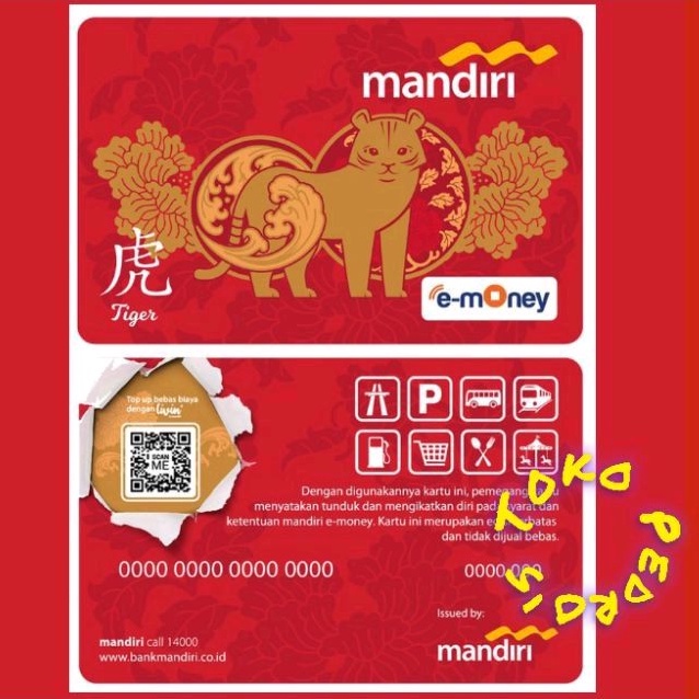 eMoney Mandiri Shio MACAN ( TIGER ) ORI /Like eTOLL Tapcash Flazz or Brizzi