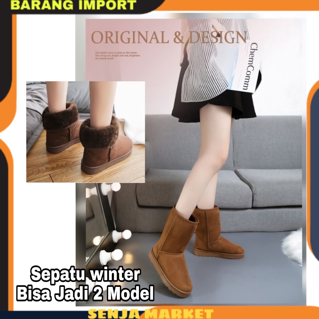 SEPATU WINTER WANITA BOOTS BOTS BOOTH WINTER MUSIM DINGIN SALJU TEBAL HANGAT IMPORT WANITA