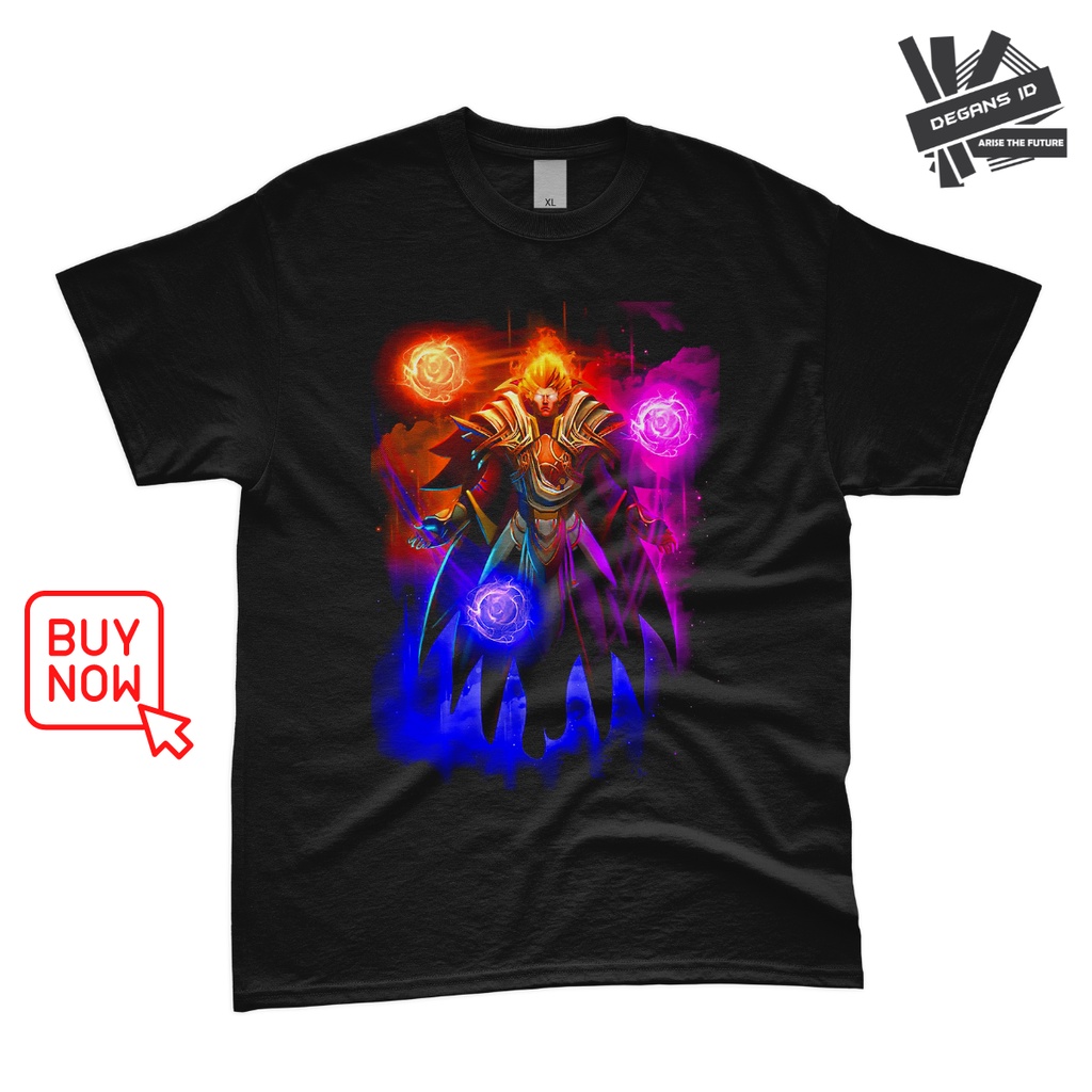 Kaos Baju Gamers Dota 2 Invoker Quas Wex Excort Pria Wanita Sablon DTF