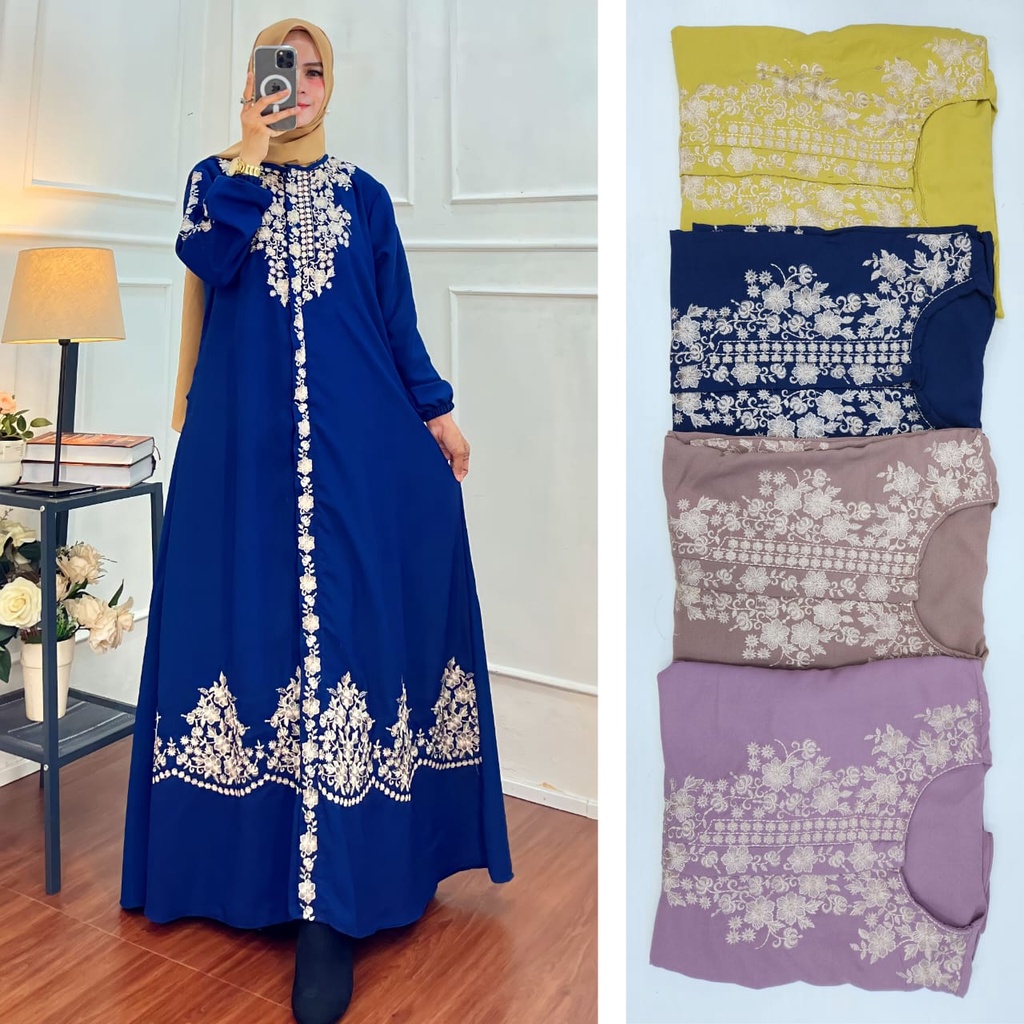 GAMIS BORDIR / DRESS MAROKO / GAMIS KATUN AIRFLOW BORDIR