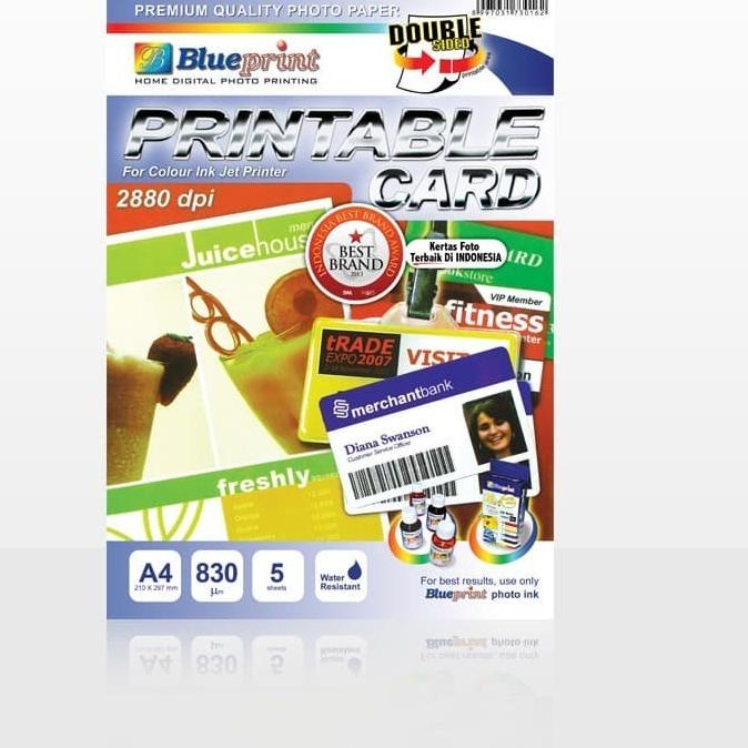 

Sale !! IDcard ID Card A4 BLUEPRINT Printable Card White Kertas PVC Double Side 830 Micron..