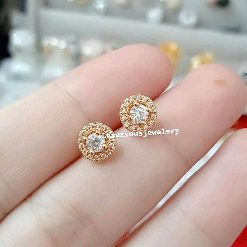 Anting Rhodium Solitaire model tusuk