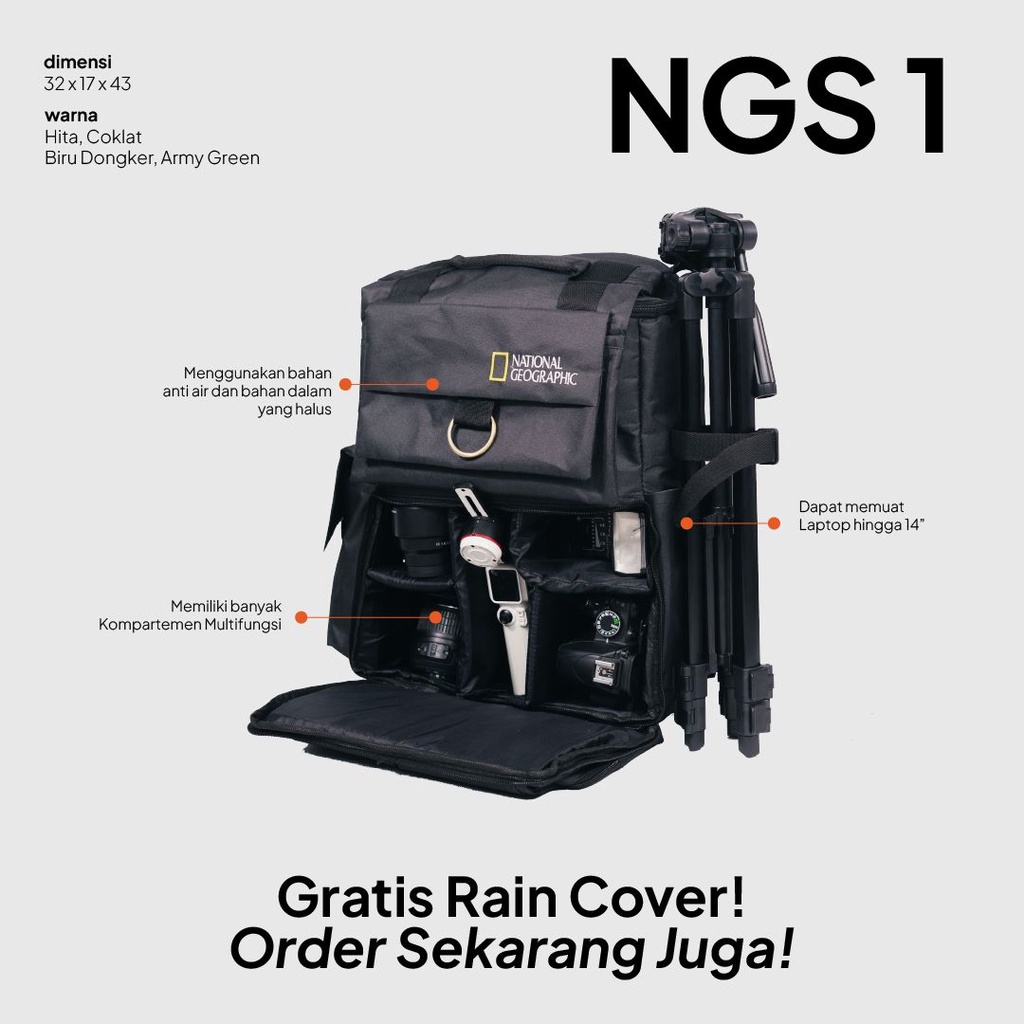 Backpack Ransel Tas Kamera Tas Laptop Tas Sekolah Tas Kuliah Tas National Geographic