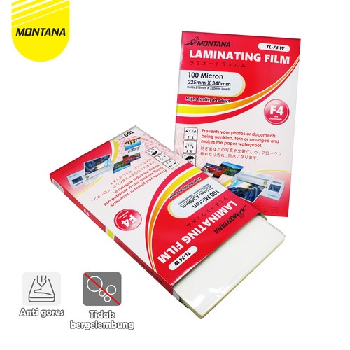 

Plastik Laminating F4 100 Micron Montana Laminating Film TL-F4W