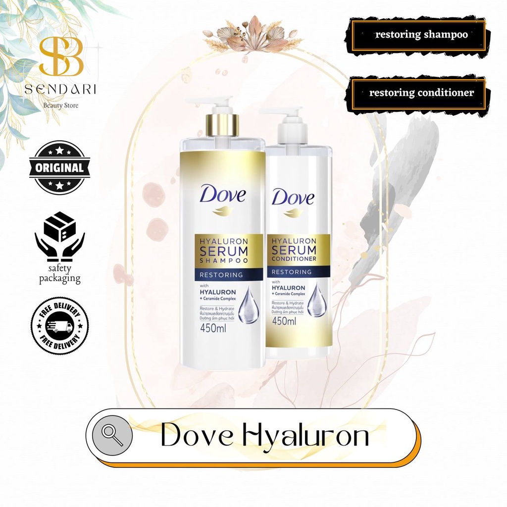 Jual Dove Hyaluron Serum Shampoo / Conditioner Restoring & Nourishing