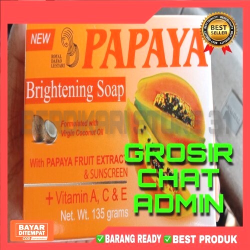 [BS]Sabun RDL Papaya  ORIGINAL Sabun Pemutih Kulit Pepaya BPOM Sabun Pepaya Penghilang Jerawat