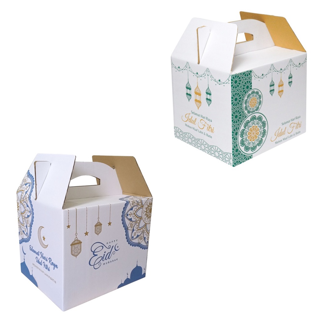 

Kardus Parcel ukuran 30x25x24 cm Dus Jinjing tema Lebaran / Ramadhan / Ramadan Kareem / Hari Raya Idul Fitri Box Packaging Tenteng