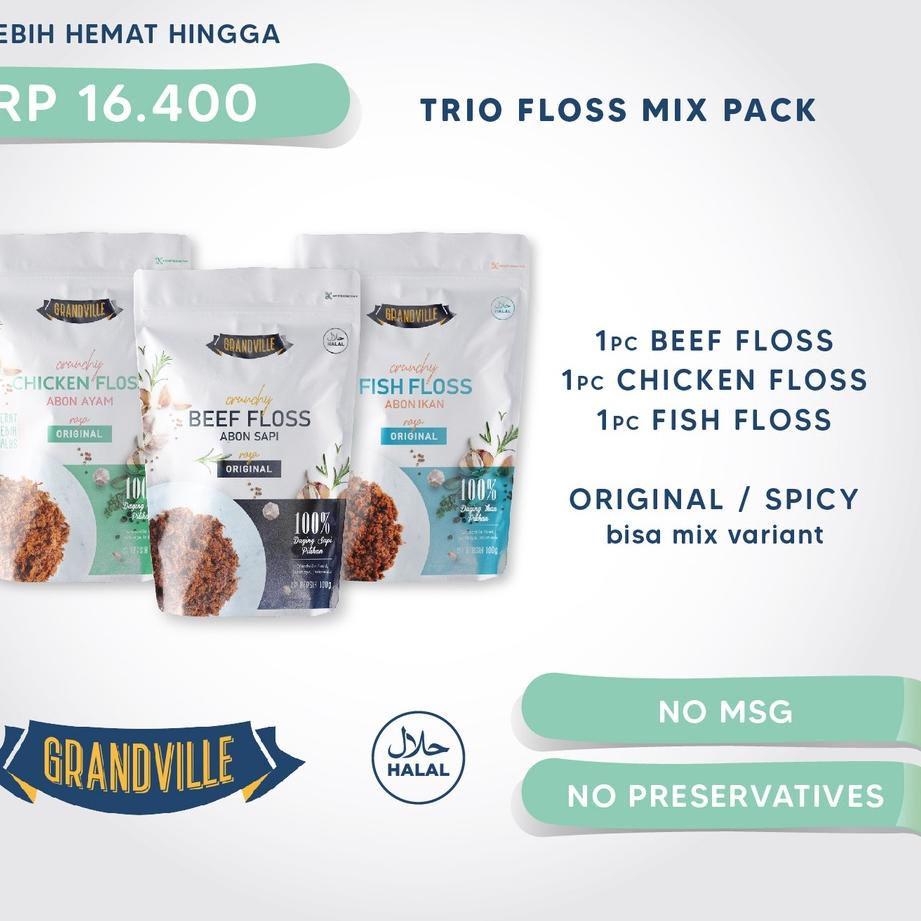 

Star Grandville Abon Sapi, Ayam & Ikan Crunchy Trio Mix Pack !