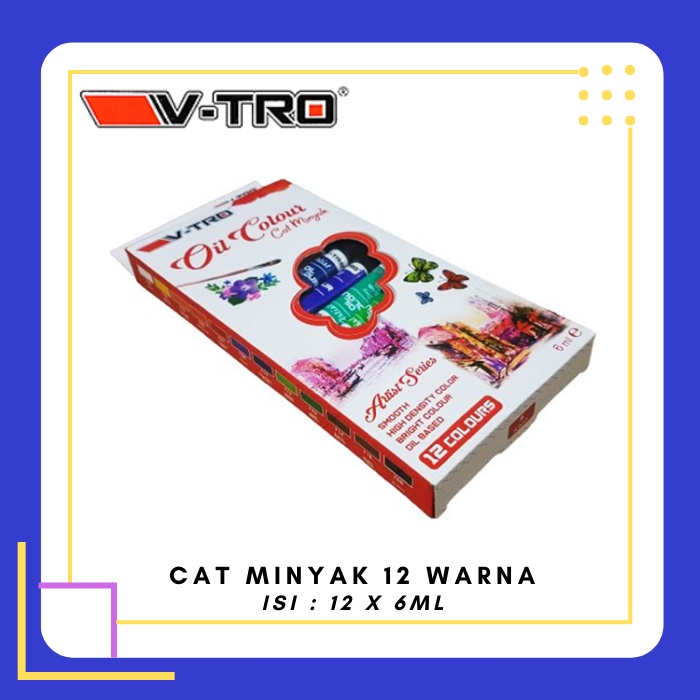 

V-TRO Oil Colour - Cat Minyak Vtro 12 Warna @ 6ml