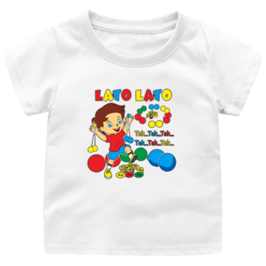 Hzl_outfit Baju Kaos Anak Anak Lato Lato Tek Tek Tek(COD)/Bayar Ditempat