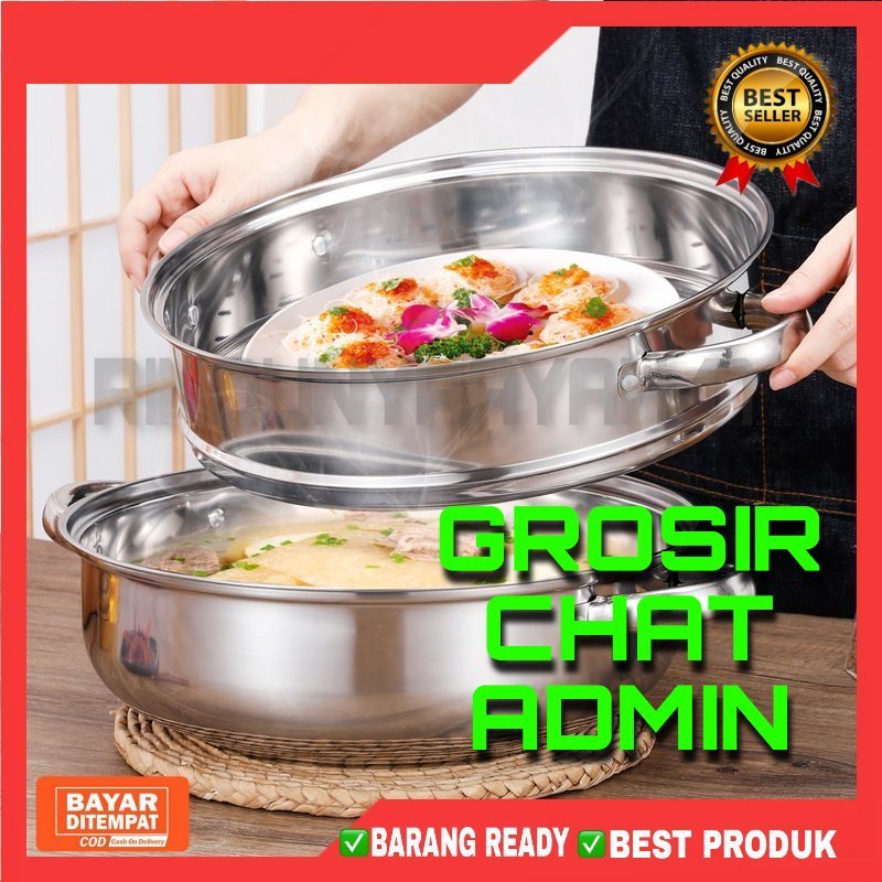 [RA] PANCI KUKUS STEAMER 2 TINGKAT SUSUN STAINLESS STEEL SOMAY BAKPAO