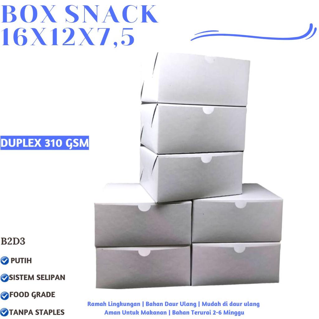 Box Snack Snack Box 16x12 Bahan 310 Gsm (B2D3-Non Laminasi)