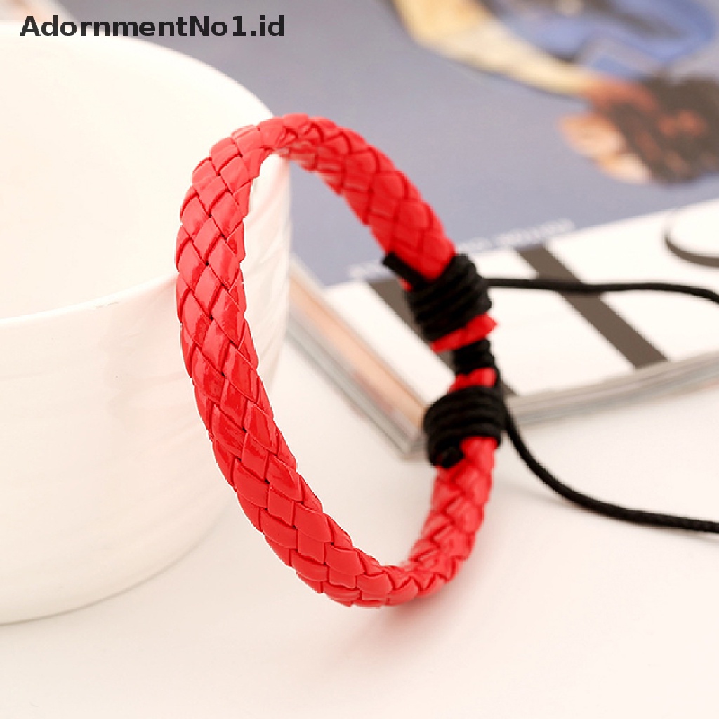 [AdornmentNo1] Braided Bracelet Gelang Kulit Warna-Warni Pria Wanita Hadiah Teman Mahasiswa [ID]