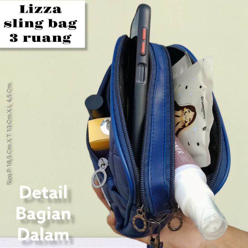 LIZZA SLING BAG 3 RUANG EMBOS CANTIK