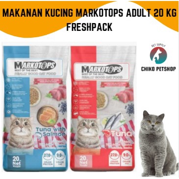 [GRAB GOJEK] MAKANAN KUCING MARKOTOPS ADULT 20KG FRESHPACK