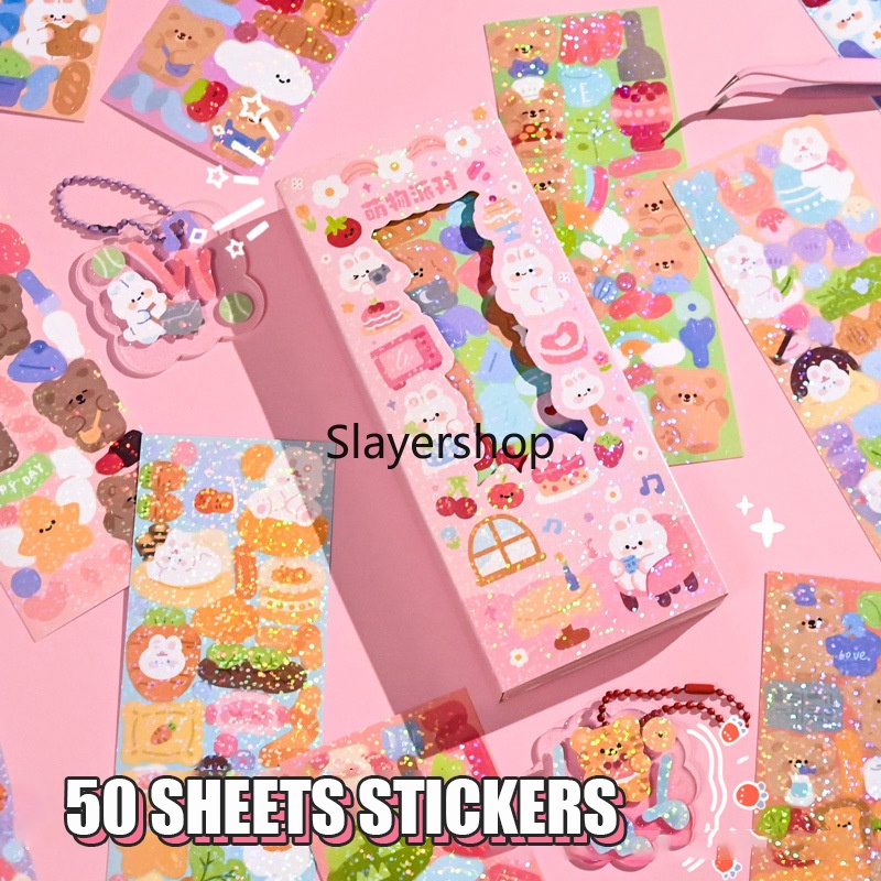 50 SHEETS STIKER DIARY DIY STIKER LUCU STIKER KOREAN