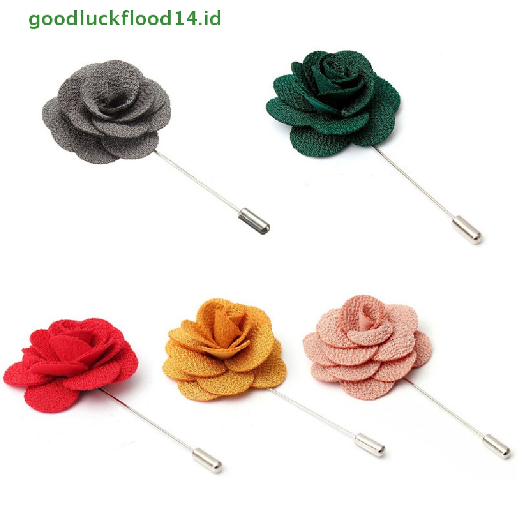 [GOOGFOUR] 1pc Pin Kerah Bunga Handmade Boutonniere Stick Bros Pin Aksesoris Pria [TOP]