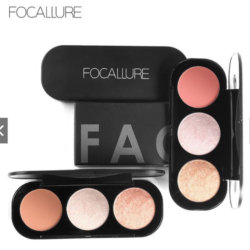 Jual Focallure Trio Blush Highlighter FA26 Blush On & Highlighter 3