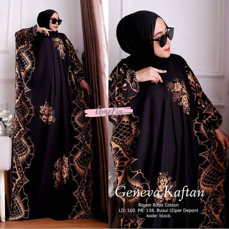 GROSIR KAFTAN GANEVA | RAYON SUPER GRADE A TEBAL | RESLETING DEPAN BUSUI | RENDA (COD)