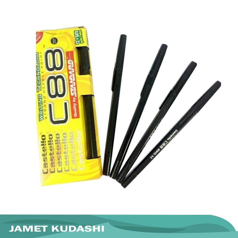 

PULPEN STANDARD Castello C88 Hitam - Biru (per 1 pcs)