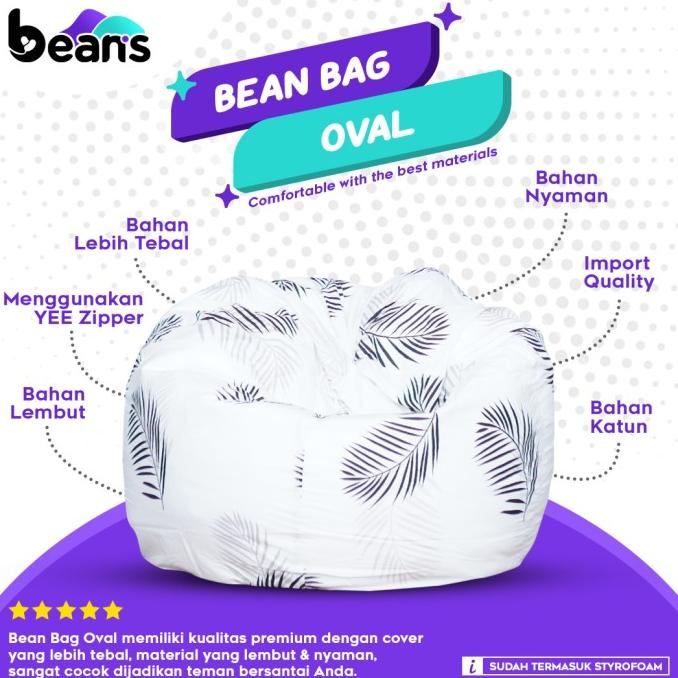 Bean Bag Oval Motif - Termasuk Isi - Bean Bag Motif - Beanbag - 01