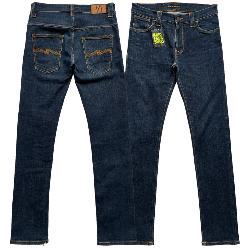 celana denim nudie thin finn dry twill jeans size 31 second original