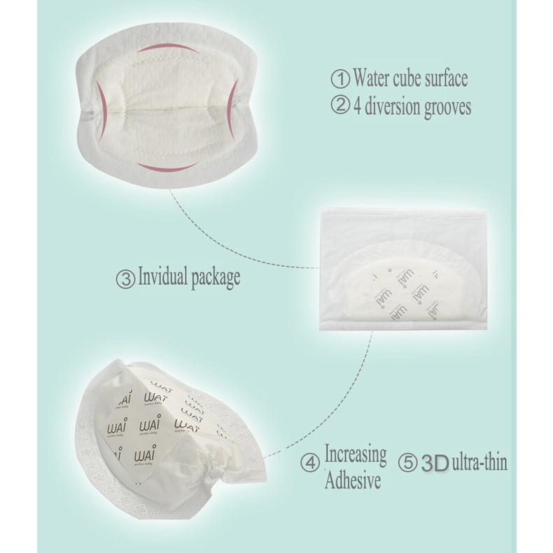 Breast Pad Disposable 100pcs 150ml Absorption Anti-leak Nursing pad Breastpad Breathable Thin＆Light  Angel Mommy WAI100