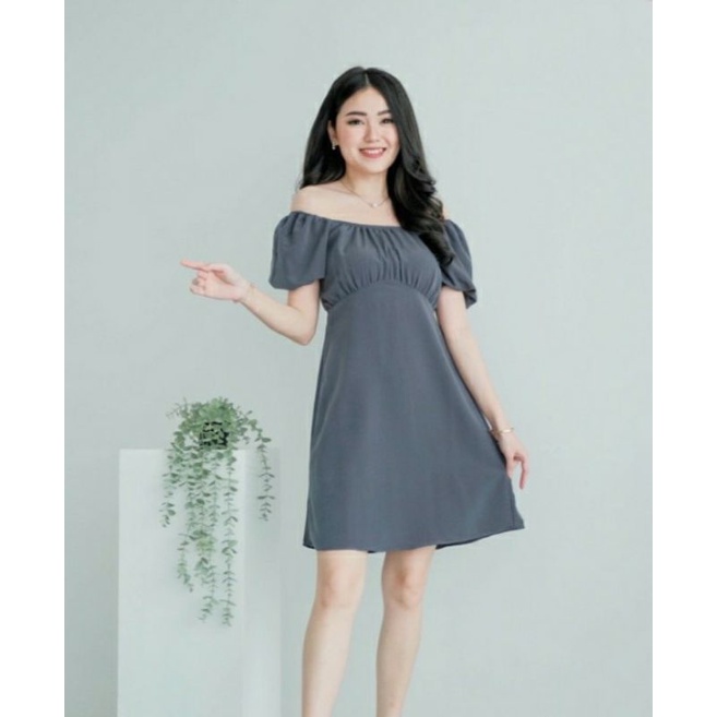 {PRELOVED} GREY DRESS PESTA , DRESS SIMPLE