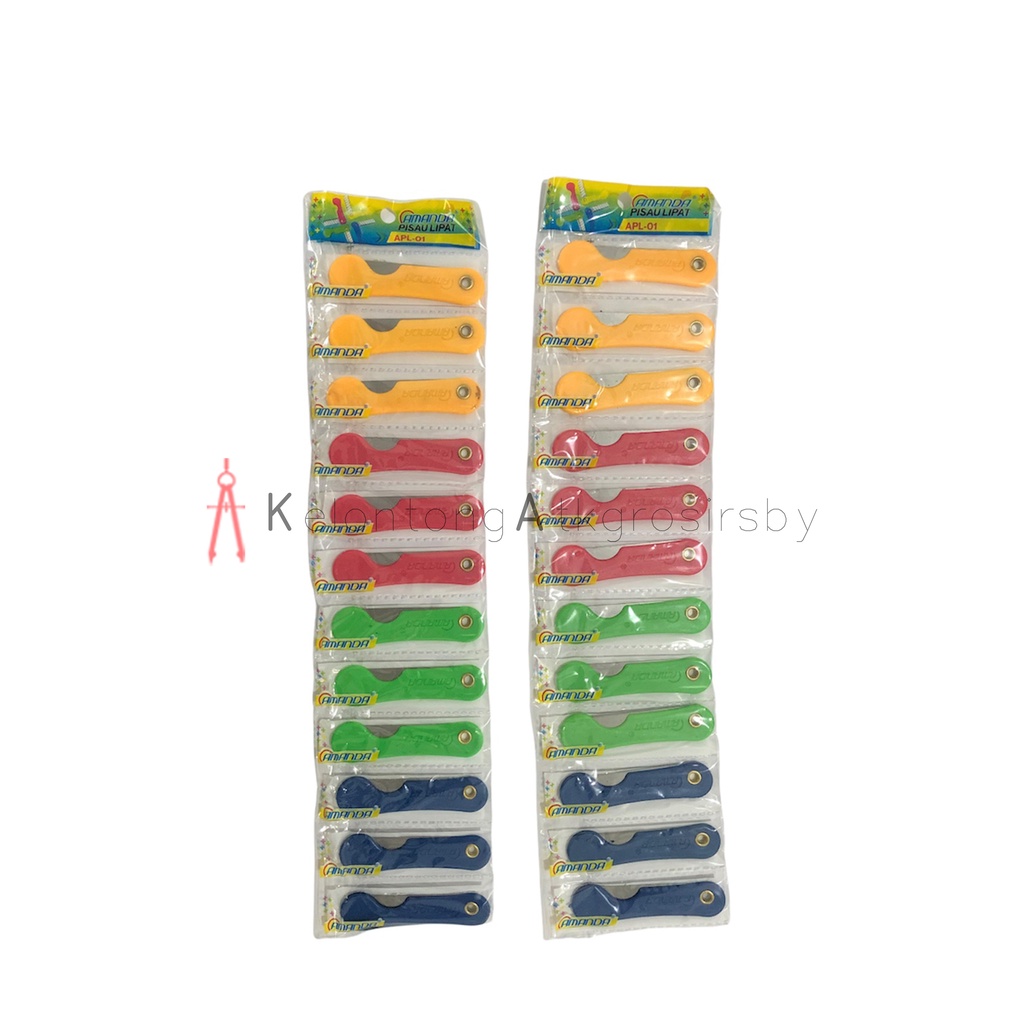 

Pemes / Silet Renteng Lipat Gagang Plastik Warna isi 12pcs