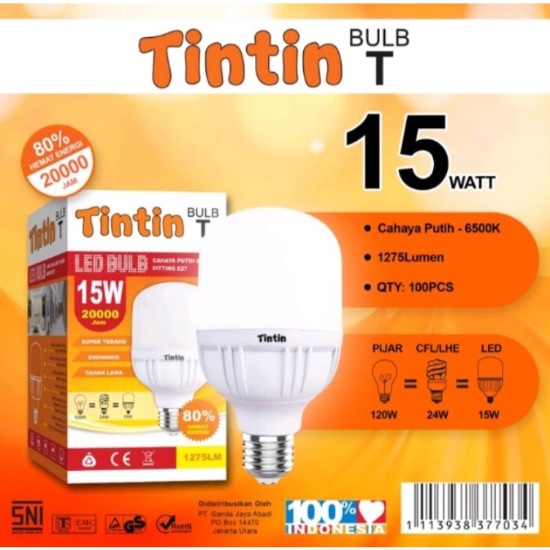 LAMPU LED TINTIN 15 WATT