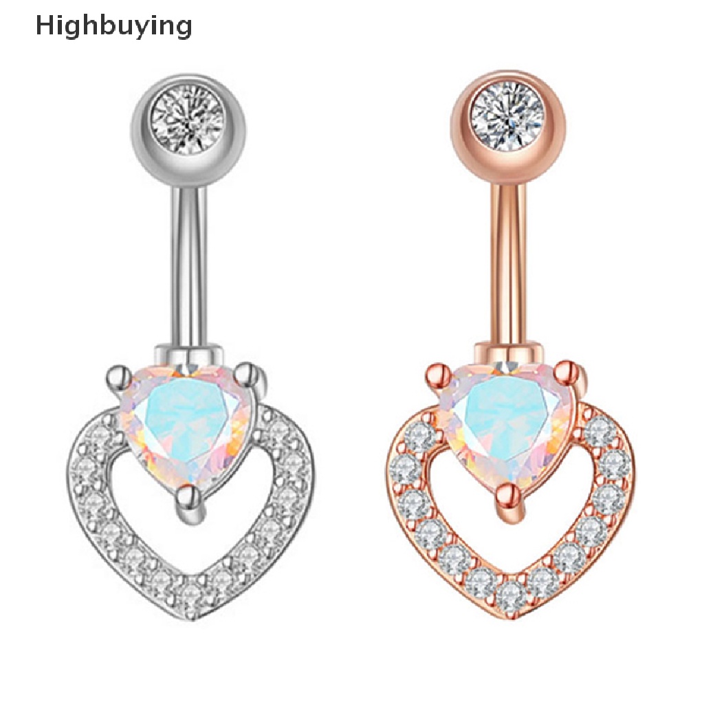 Hbid Zircon Menjuntai Belly Button Rings Heart Butterfly Navel Ring Jewelry Glory