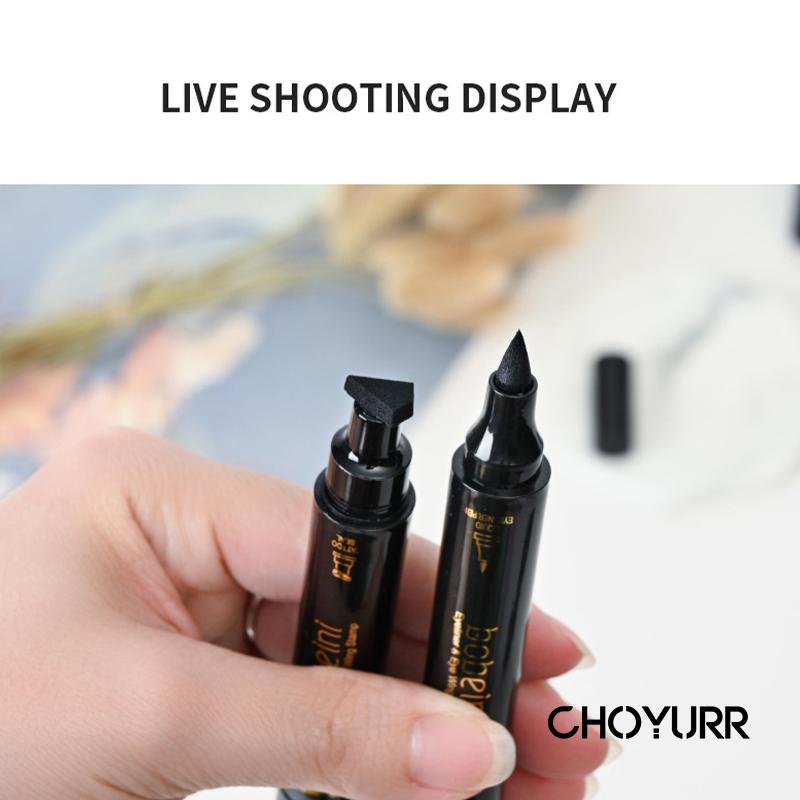 【COD】2IN1 Eyeliner Stamp Dan Styling Eyeliner Simple Buat Pemula Double Head 24 Jam Long Lasting Waterproof -CH